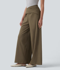 Halara Flex™ DayStretch Crossover High Waisted Work Straight Leg Pants with Pockets