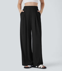 High Waisted Pocket Wide Leg InstantCool Casual Pants-UPF50+
