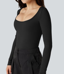 SoftlyZero™ Airy Scoop Neck Long Sleeve Work T-Shirt