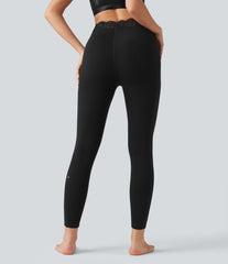 Halara UltraSculpt™ V-Shaped High Waisted Contrast Lace Yoga Leggings with Pockets