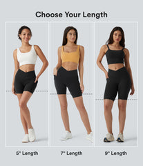 SoftlyZero™ High Waisted Crossover Pocket Yoga Biker Shorts 7"-UPF50+