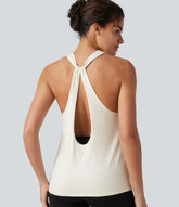 Cut-Out Back Slim Yoga Tank Top