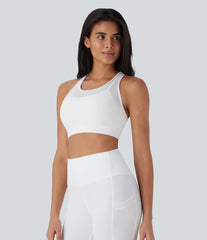 SpeedWave™ Medium Support Racerback Contrast Mesh Quick Dry Training Sports Bra A-D Cups