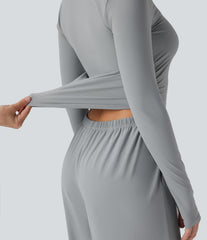 SoftlyZero™ Airy Long Sleeve Thumb Hole InstantCool Workout Jumpsuit with Pockets-Easy Peezy Edition