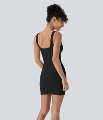 DayStretch Square Neck Bodycon Mini Dance Tank Dress