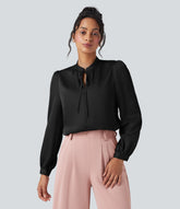 Tie Front Long Sleeve Work Shirt