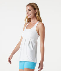 Racerback Drawstring Hem Built-in Bra InstantCool Quick Dry Running Tank Top-UPF50+