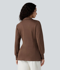 SpacerTek™ High-neck Long Sleeve Tie Work Coat with Pockets