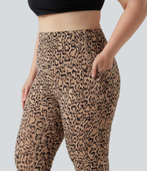 Plus Size Halara UltraSculpt™ Leopard Print High Waisted Tummy Control Yoga Leggings with Pockets