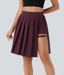 Breezeful™ High Waisted Pleated 2-in-1 Adjustable Buckle Quick Dry Casual Skirt with Pocket-Longer Length