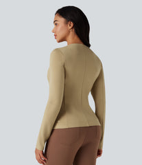 Square Neck Button Fly Work Blazer