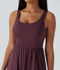 SoftlyZero™ Airy Padded InstantCool Midi Casual Dress with Pockets DD-F Cups