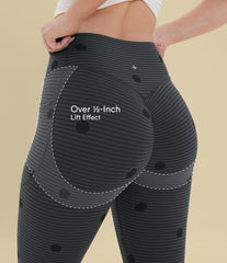 Halara X Smiley® Halara UltraSculpt™ Stripe Print High Waisted Scrunch Butt Lifting Tummy Control Training Leggings with Pockets