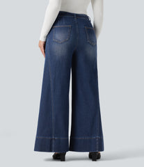 Halara Flex™ High Waisted Belted Wide Leg Flare Casual Jeans with Pockets
