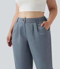 Plus Size Mid Rise Casual Joggers with Pockets