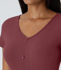 Ribbed Knit V Neck Midi Chill Dress