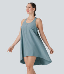 Breezeful™ RacerPocket High Low Flowy Mini Quick Dry Casual Dress DD-F Cups