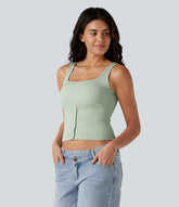 Square Neck Casual Tank Top