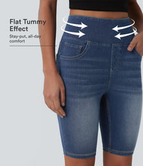Halara Flex™ High Waisted Tummy Control Denim Casual Bermuda Shorts 9'' with Pockets