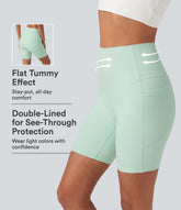 Halara UltraSculpt™ High Waisted Tummy Control Shaping Training Biker Shorts 7'' with Pockets