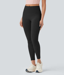SoftlyZero™ High Waisted Tie Back Ruched 7/8 Yoga Leggings-UPF50+