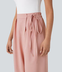 Halara Flex™ High Waisted Tie Side Wide Leg Work Pants with Pockets