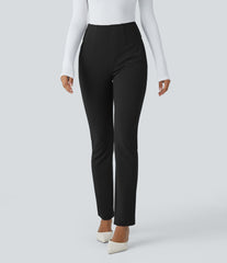 High Waisted Decorative Pocket Skinny Casual Pants