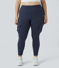 DayStretch High Waisted Cargo Pocket Skinny Yoga Plus Size 7/8 Leggings