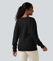 Crossover V Neck Long Sleeve Casual Sweater-Front and Back Wearable