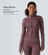 OneForm Seamless Flow Stand Collar Zipper Long Sleeve Thumb Hole Yoga Warming Jacket