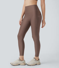 High Waisted Pocket Sheen Workout Leggings