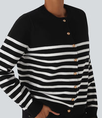 Color Block Striped Work Cardigan