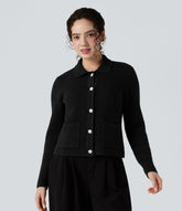 Polo Work Cardigan with Pockets