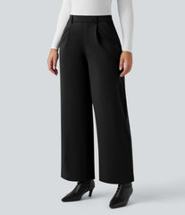 SoftlyZero™ Plush Thermal High Waisted Straight Leg Work Pants with Pockets