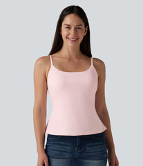 SoftlyZero™ Airy U-Neck Adjustable Straps Built-in Bra Casual Tank Top B-D Cups