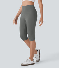 High Waisted Pocket Pedal Pusher Casual Pants