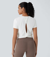 Cut Out Cropped Hiking Sports Top-UPF40+