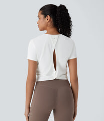 Cut Out Cropped Hiking Sports Top-UPF40+