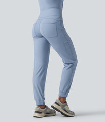 SoftlyZero™ Airy Mid Rise Drawstring InstantCool Casual Cargo Scrub Joggers with Pockets