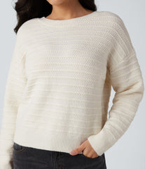Long Sleeve Tie Back Work Sweater
