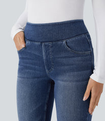 Halara Flex™ Denim Heat High Waisted Pockets Washed Casual Bootcut Jeans