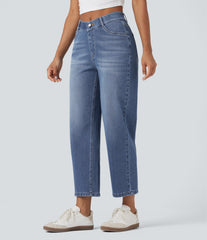 Halara Flex™ High Waisted V-Shaped Casual 7/8 Baggy Jeans with Pockets