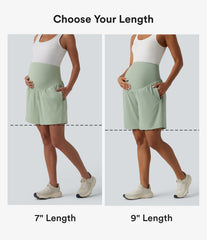 Softlyzero™ Airy Super High Waisted 2-in-1 InstantCool Yoga Maternity Shorts 9'' with Pockets