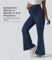 Halara Flex™ Super High Waisted Crossover Flare Casual Maternity Jeans with Pockets