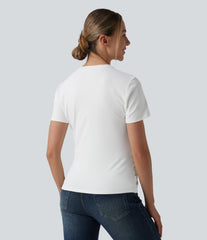 Round Neck Short Sleeve Casual T-Shirt