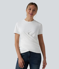 Round Neck Short Sleeve Casual T-Shirt