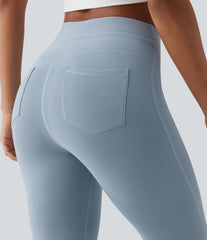 SpacerTek™ High Waisted Drawstring Casual Skinny Pants with Pockets