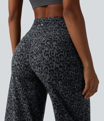 Halara UltraSculpt™ Leopard Print High Waisted Tummy Control Straight Leg Cropped Yoga Pants with Pockets