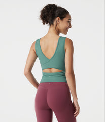 U Neck Built-in Bra Casual Tank Top