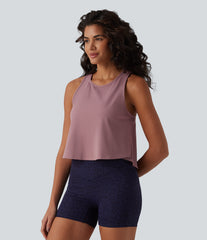 Round Neck Racerback Breathable Mesh InstantCool Quick Dry Running Tank Top-UPF50+